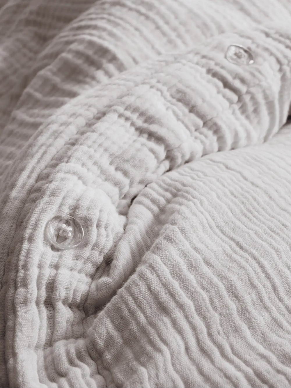 QUINCE Organic Cotton Gauze Duvet Cover Set King/Cal King Light Grey 8187 - Picture 6 of 13